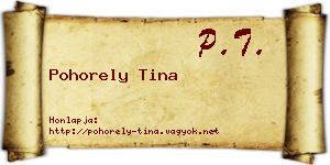 Pohorely Tina névjegykártya